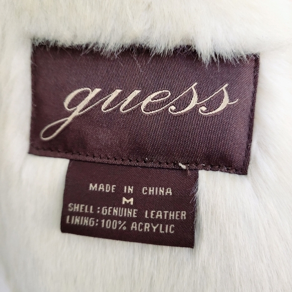 Y2K Guess Suede Soft Faux Fur Lined Coat Light Tan Women's M - Picture 6 of 12